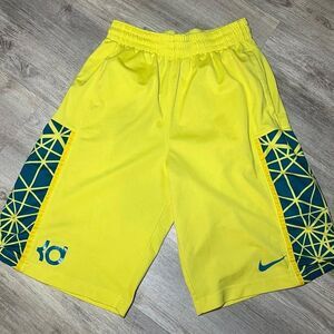 Nike Kevin Durant Basketball Shorts Dri-Fit Elastic Waist mens Size Small Yellow